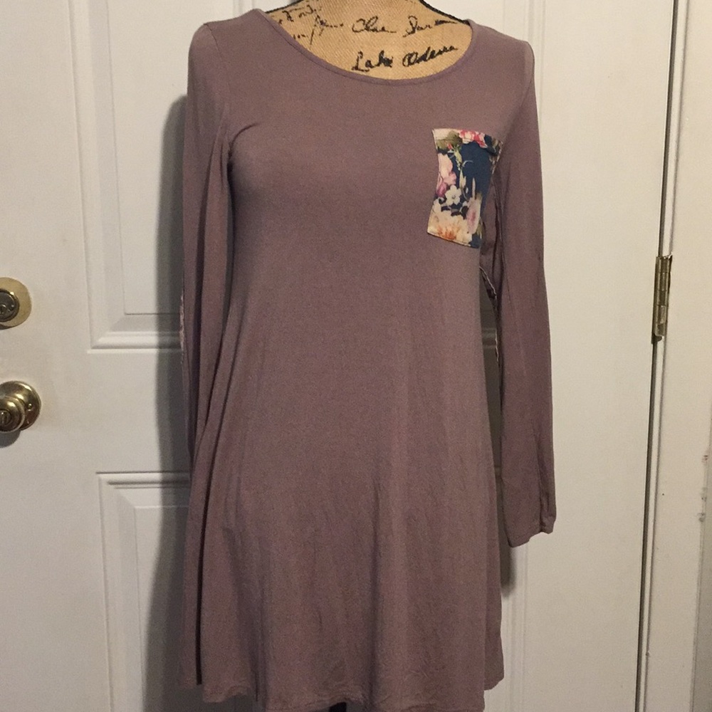 12PM by Mon Ami brown floral patch shirt